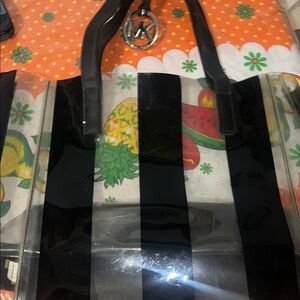 Michael Kors Black and Transparent Tote